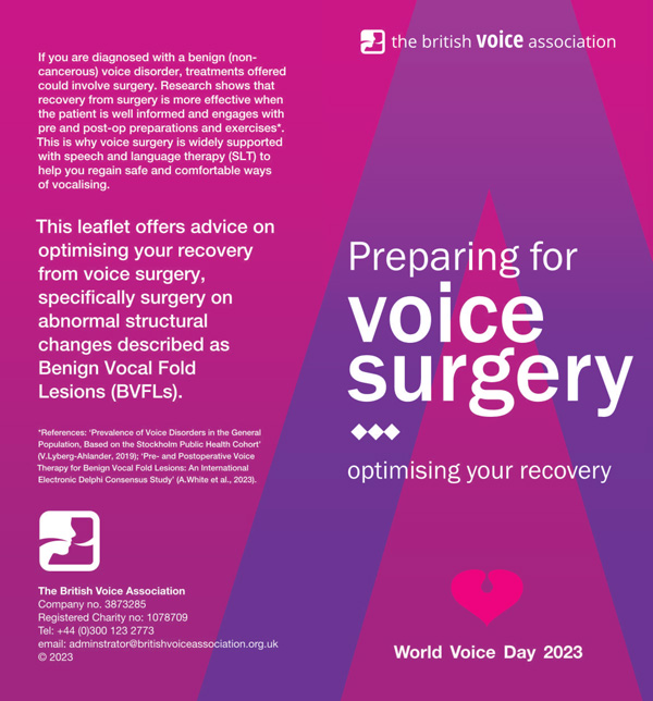 Preparing for voice surgery (leaflet cover)